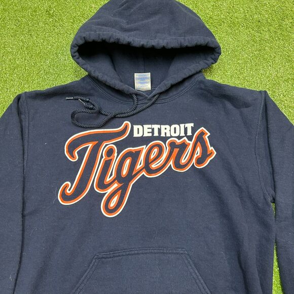 Vintage Y2K Detroit Tigers Throwback Hooded Sweatshirt Size Small - Picture 2 of 6